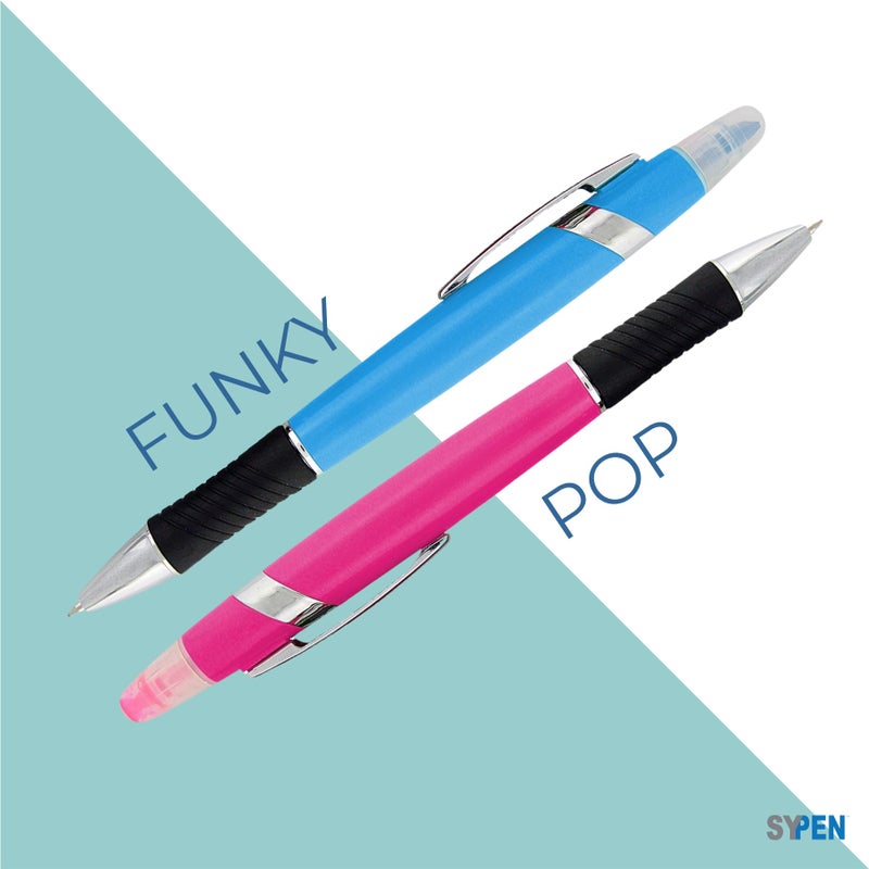 SyPen Highlighter with Ballpoint Pen Combo, Comes in an array of bright colors, 5 pack - Image 4